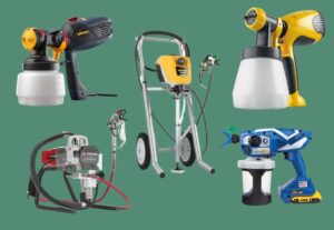 A picture showing the different types of paint sprayers